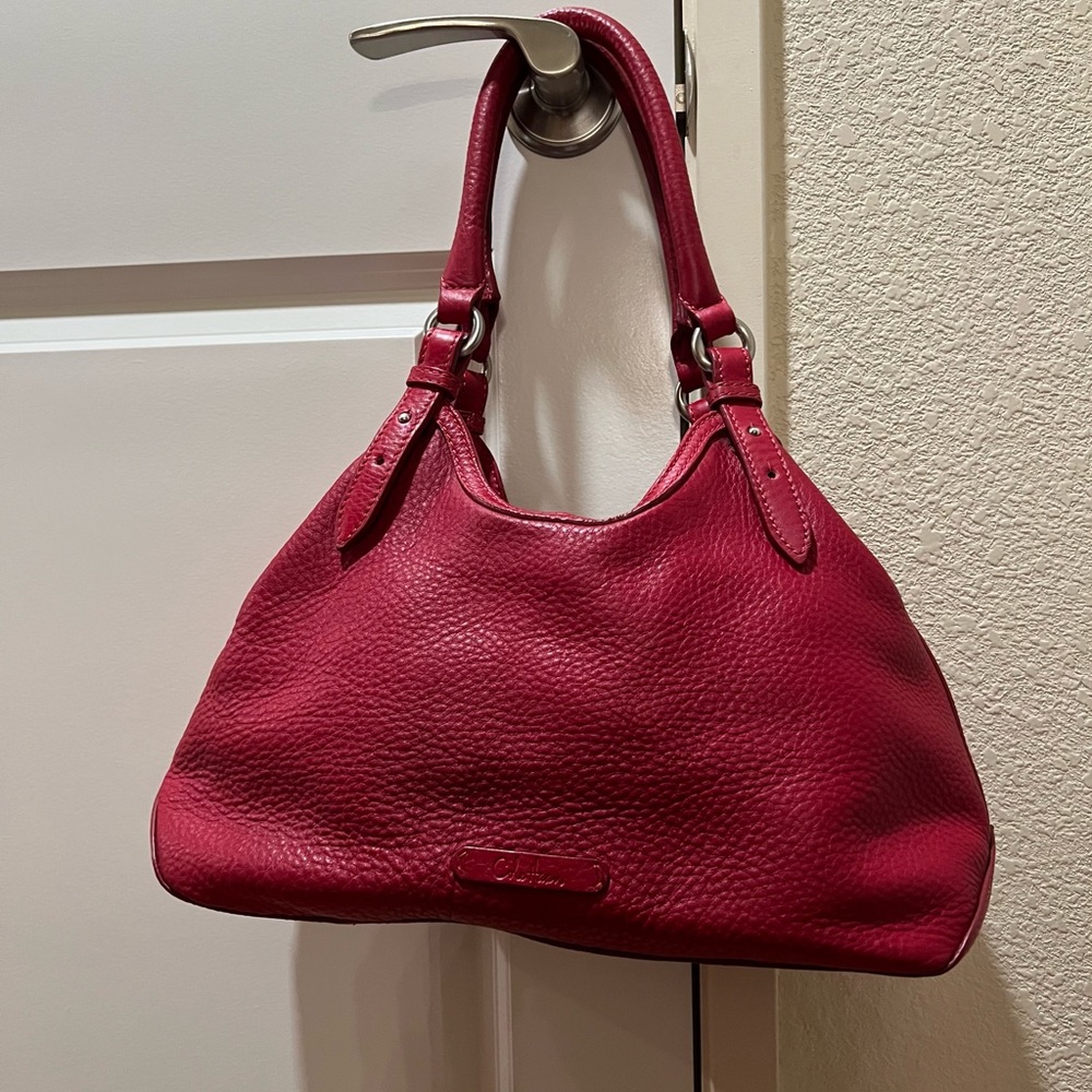 Cole Haan Red pebbled leather tote